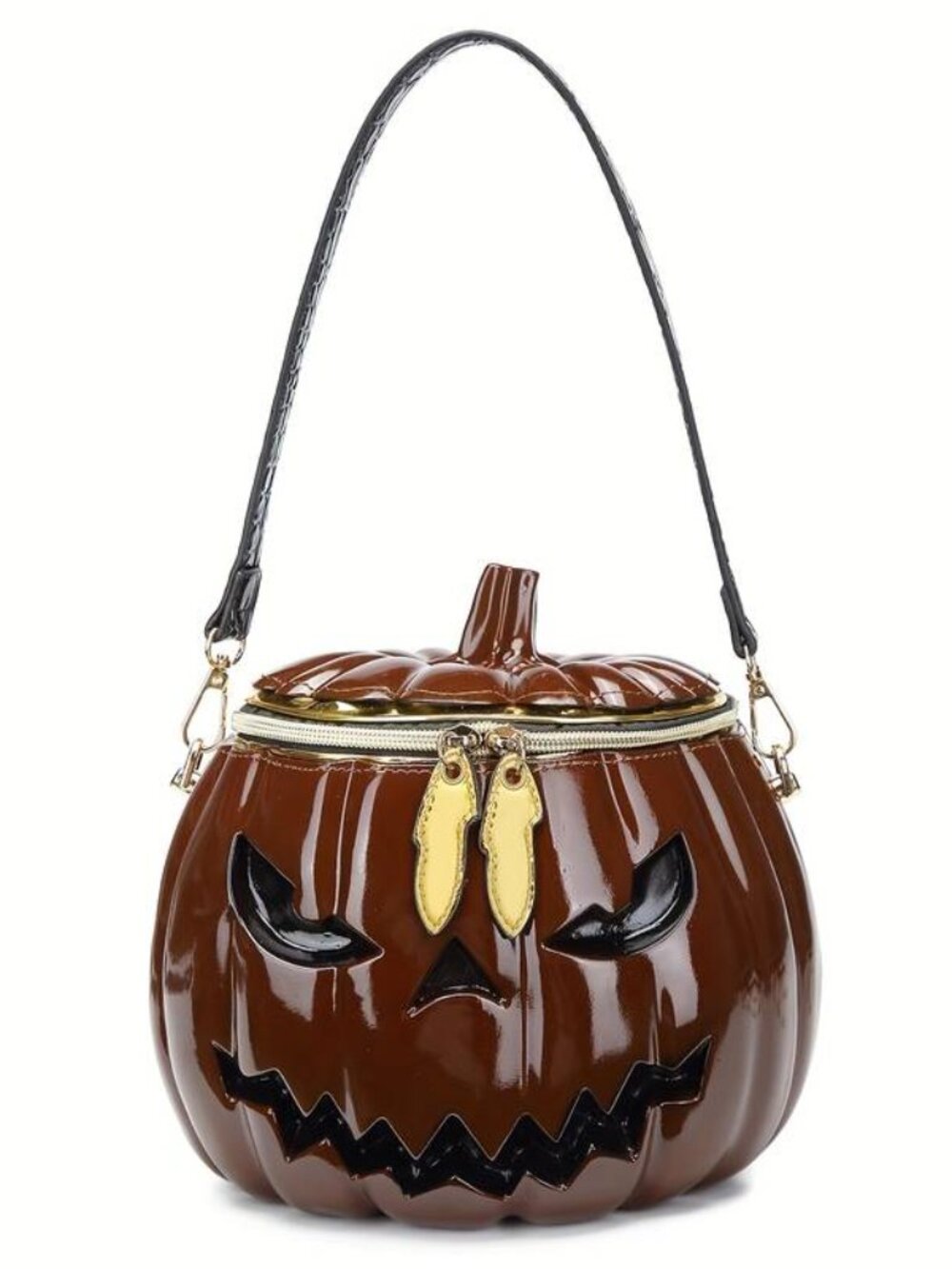 Halloween Pumpkin Jack O Lantern Purse with Adjustable Strap PVC Party Bag - Picture 5 of 7